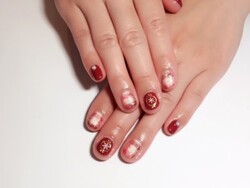 ブランケット冬チェックネイル