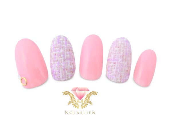 ピンクツイード☆きれかわネイル|Nolaslien