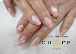 シンプルに春ネイル