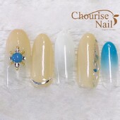 【2018夏ネイル】サンドベージュ×ターコイズ♡|Chourise Nail*