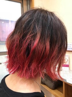 バレイヤージュ　レッド