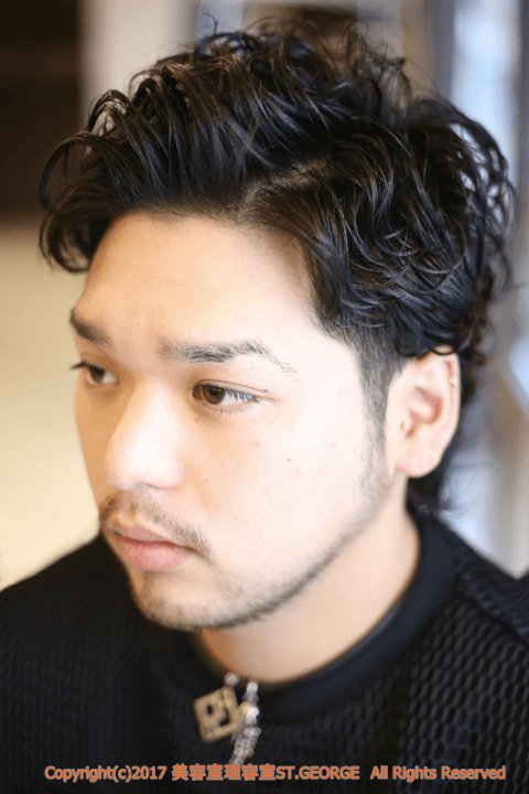 ワイルド系メンズパーマスタイル×ツーブロック|セントジョージ香里園店　MEN'S HAIR