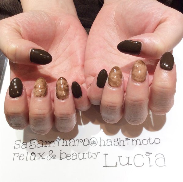 ブラウンマーブルネイル♪|Lucia