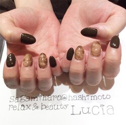 ブラウンマーブルネイル♪|Lucia