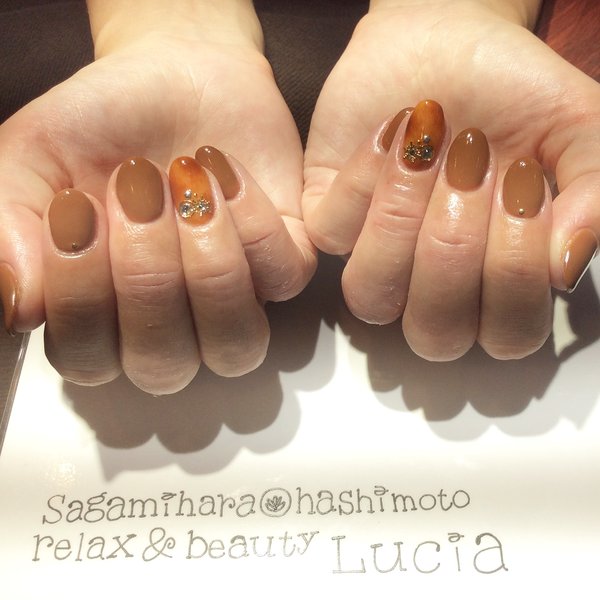 ブラウンべっ甲ネイル♪|Lucia
