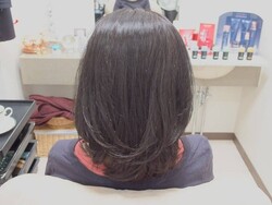 重めのミディースタイル　