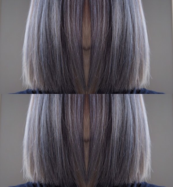 アッシュ　ブルージュ　メッシュ　肩ボブ|MARBLE hair＆nail