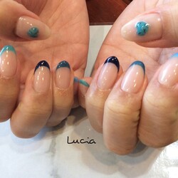 さわやかブルーフレンチネイル♪|Lucia
