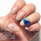 ラインフレンチネイル×3Dネイルアート|Nail  Salon Rikka