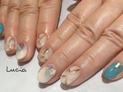 天然石と大理石ネイル|Lucia