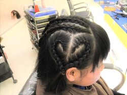 編み込み　ハート