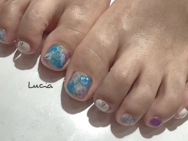 フット天然石ネイル|Lucia