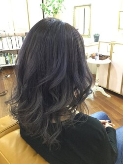 ダークアッシュ ネイビーカラー グレージュmix