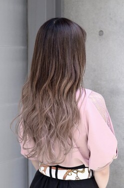 グレージュグラデーションカラーのロング