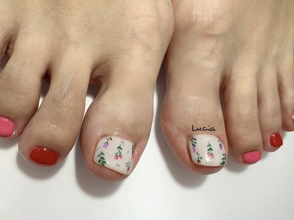 手描きフラワー押し花風|Lucia