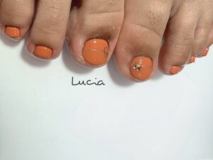 ビビットオレンジネイル Lucia ルチア 神奈川県 橋本 のネイルデザインカタログ ビューティーパーク