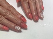 ピンクボーダーネイル★|Lucia