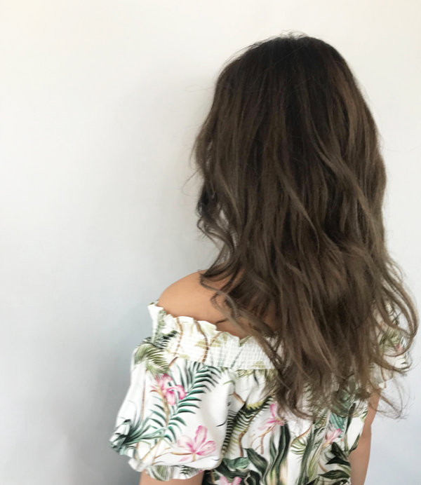 小顔補正立体カット+グレージュ/バレイヤージュ|NON EDGE