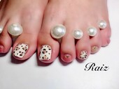 秋カラー ヒョウ柄ネイル|Raiz