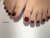秋カラーフットワンカラーネイル|Lucia