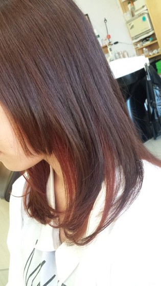 ピンク インナーカラー Hair Space 108 ヘアースペーストワ 北海道 旭川 の髪型 ヘアスタイルカタログ ビューティーパーク