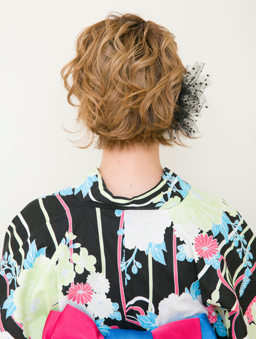 ショートヘアの浴衣髪型アレンジ|gem梅田