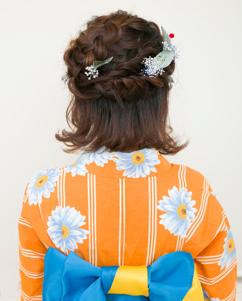 ボブの浴衣ヘアアレンジ|gem梅田