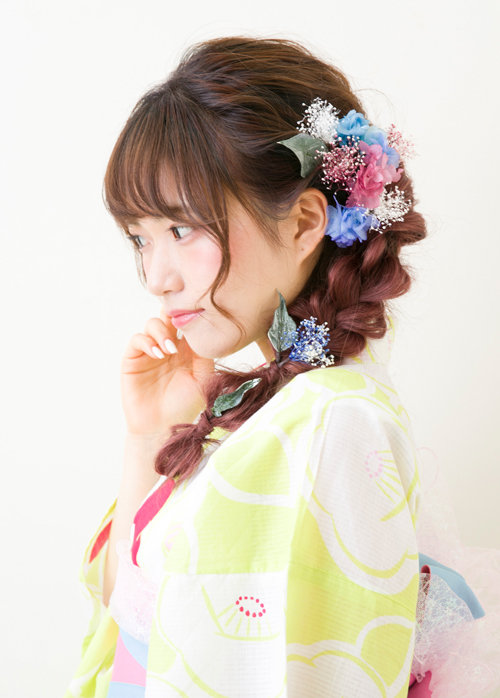 浴衣の髪型アレンジと着付け　ダウンスタイル|gem梅田