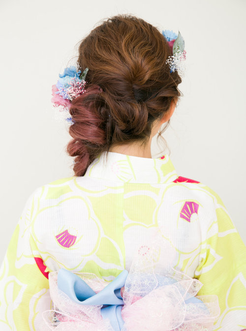 浴衣の髪型アレンジと着付け　ダウンスタイル|gem梅田