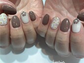 秋カラーフラワーネイル|Lucia