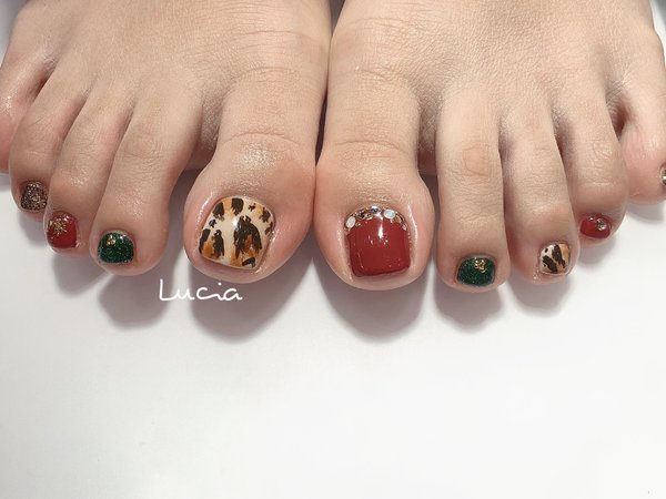 レオパードちぐはぐネイル|Lucia