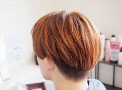 オレンジカラー 刈り上げ|MARBLE hair＆nail