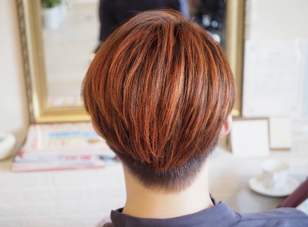 オレンジカラー 刈り上げ|MARBLE hair＆nail