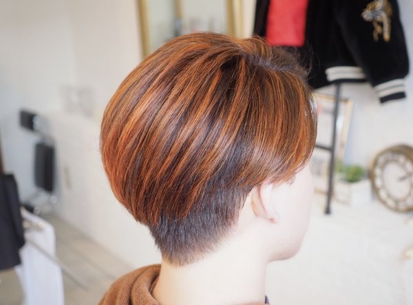 オレンジカラー 刈り上げ|MARBLE hair＆nail