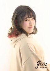 ダブルカラーでグレージュ×ピンクインナー|gem梅田