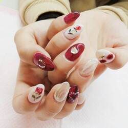 アートネイルローズ×チェリー|Nail Salon CalypsoⅡ