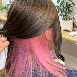 「インナーカラー」塩基性カラーピンク