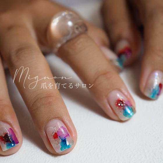 じんわりインクアート Nail Room Mignon ネイルルームミニョン 沖縄県 石垣島 のネイル デザインカタログ ビューティーパーク