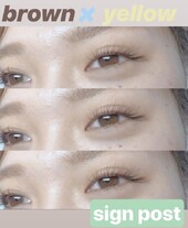 ブラウンエクステ180本(ブラウン×イエロー) 32|アイラッシュサロン　sign post　ふじみ野店