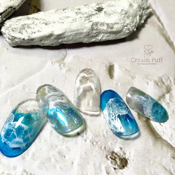 涼しげな夏ネイル|プライベートネイルサロン Cream Puff