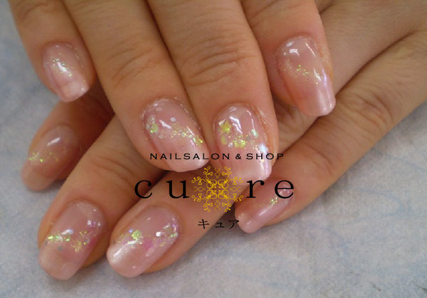 ナチュラルカラーでナナメフレンチ|ネイルサロン＆ショップ／ネイルスクール　Ｃｕｒｅ