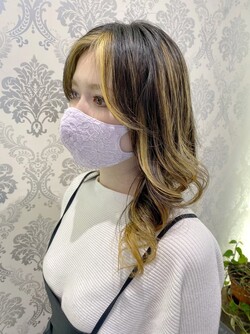 バレヤージュ×エレガント×フレームカラー