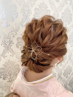 訪問着ヘア×卒業式