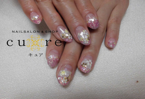 桜で春ネイル|ネイルサロン＆ショップ／ネイルスクール　Ｃｕｒｅ