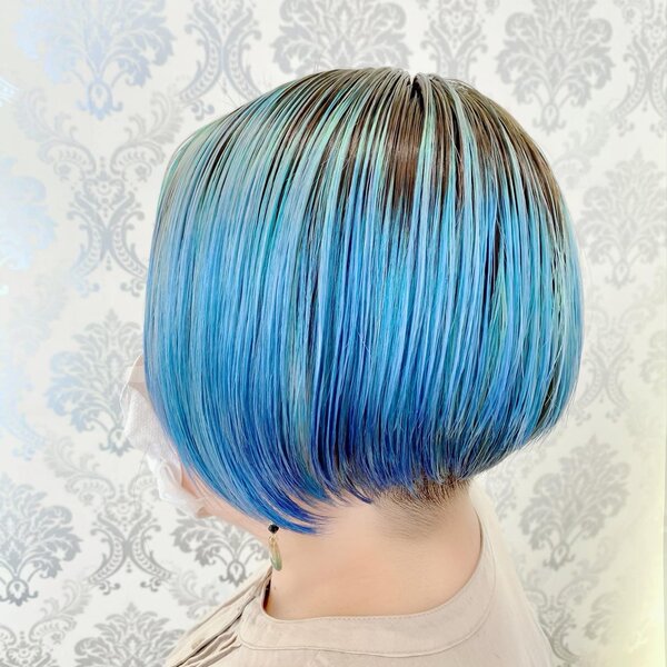 アクアブルー×ウルトラバイオレット×ツーブロック|Infini-Y’s　ウェルディ長泉店