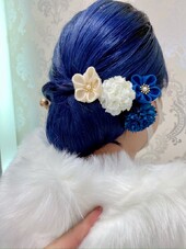 成人式×ヘアセット×ブルー|Infini-Y’s　ウェルディ長泉店