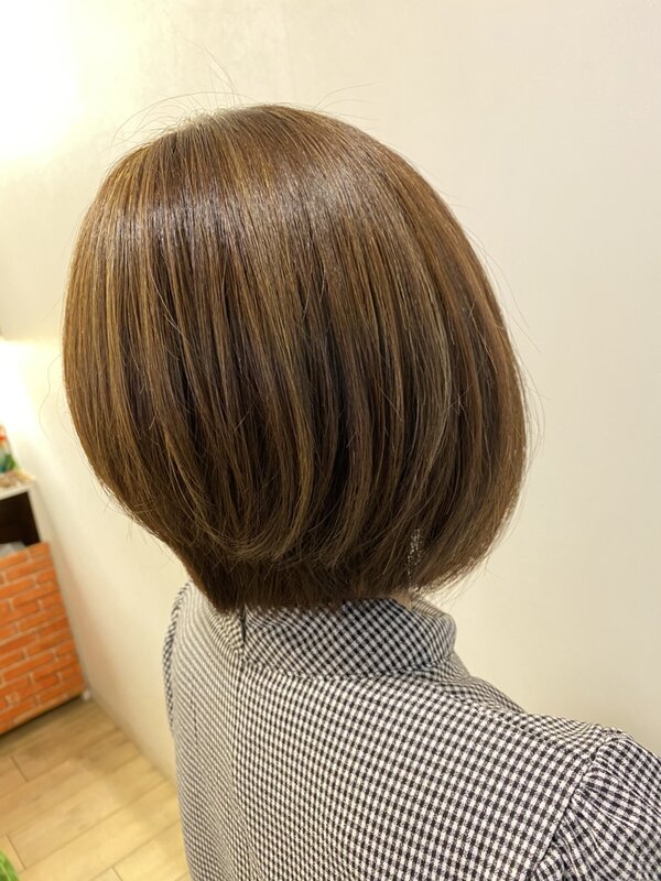 ショートボブ&amp;カラーplusメッシュ|HAIR SHOP Skeleton