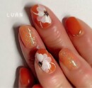 オレンジ＆フラワー|nail salon LUAN