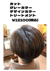カット＋グレーカラー＋デザインカラー＋トリートメント|total beauty hiar salon LEASON