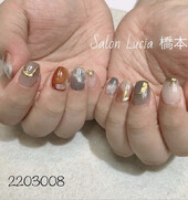 秋色ミラーニュアンスネイル|Lucia